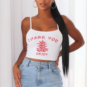 Thank you crop tee